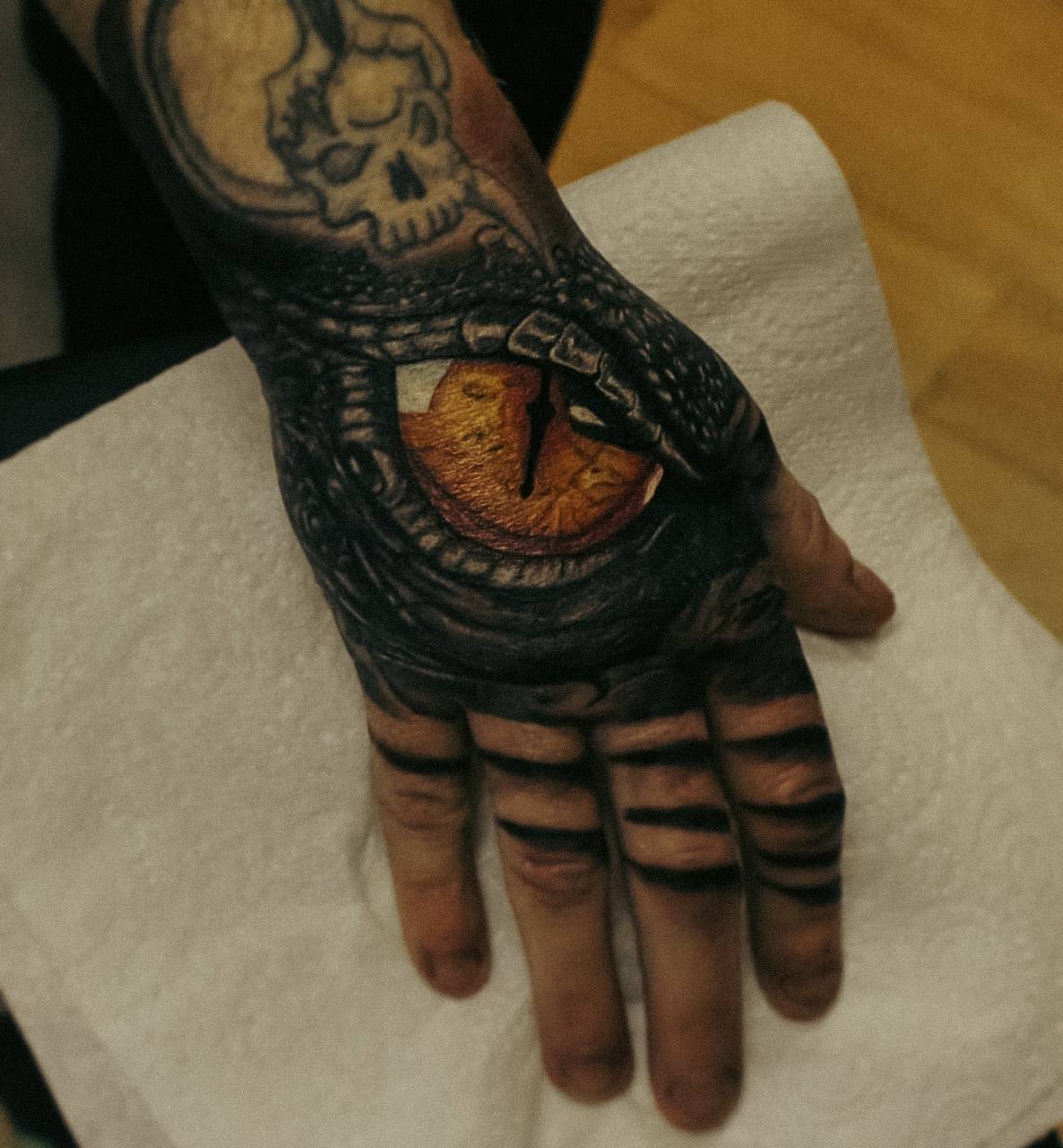 colour tattoo dragon eye by vatican lounge manchester uk