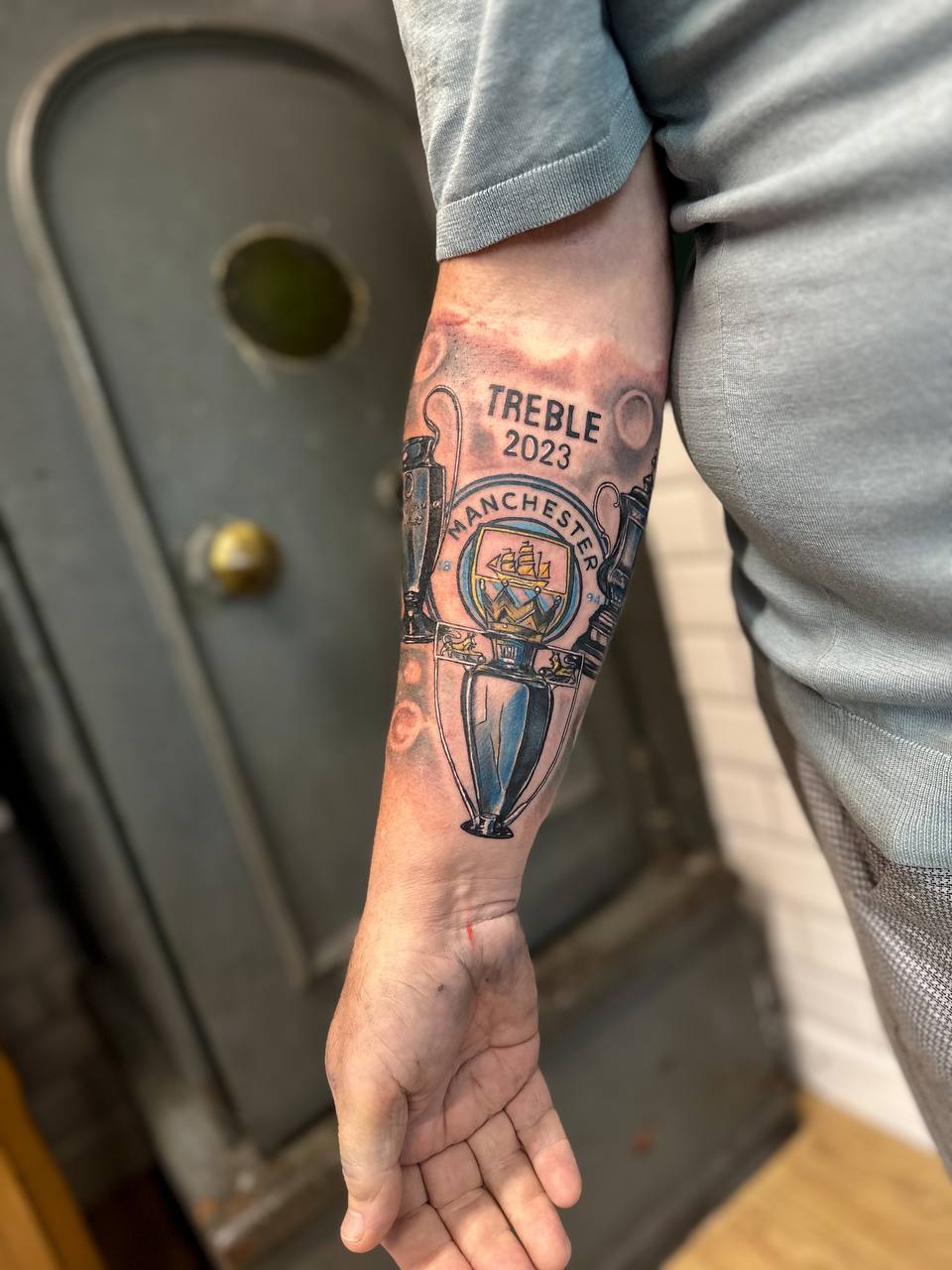 Football TATTOOS 4 football tattoo treble man city football club tattoo by vatican lounge in manchester uk
