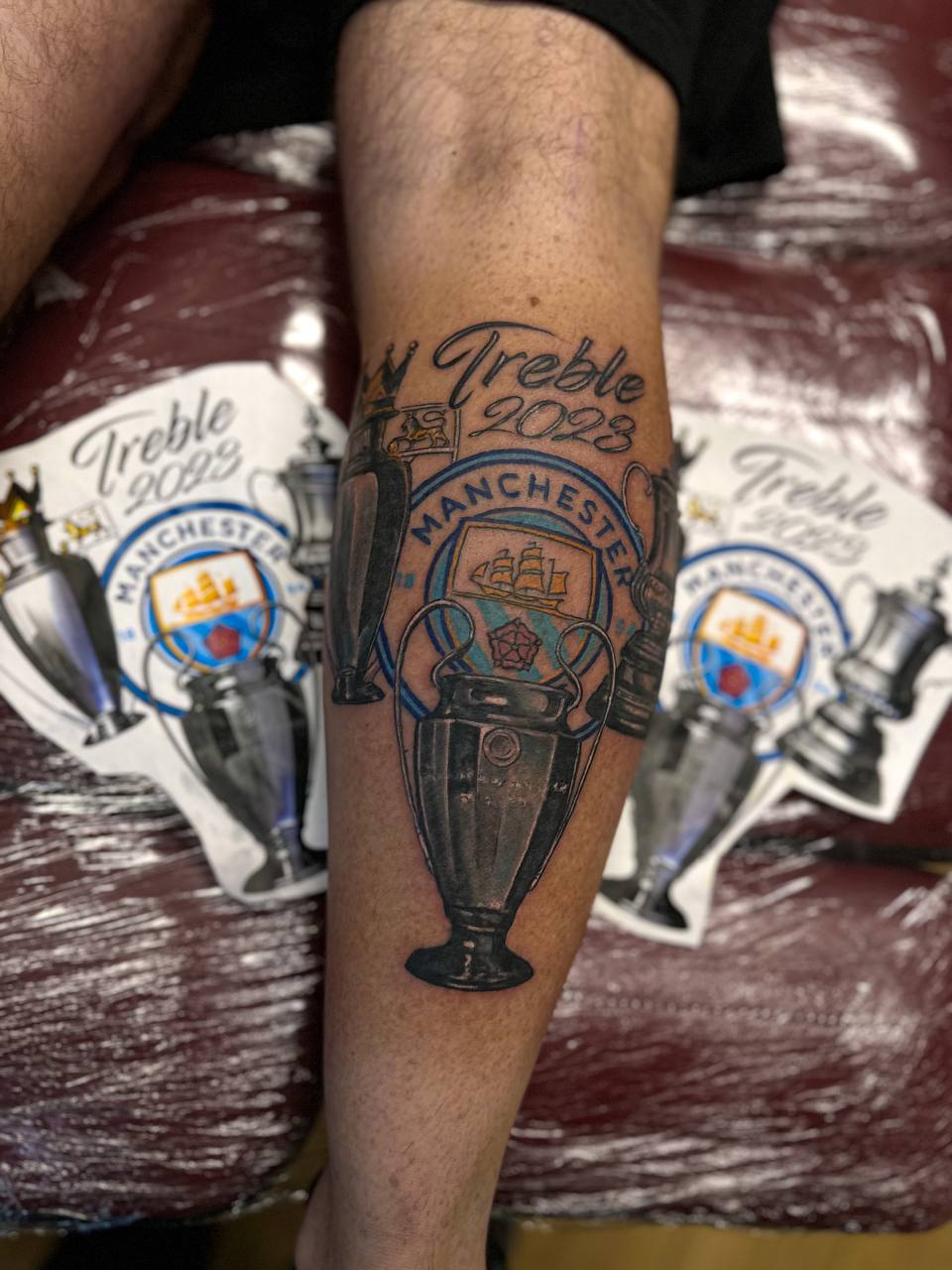 Football TATTOOS 2 football tattoo treble tattoo manchester city football club by vatican lounge in manchester uk
