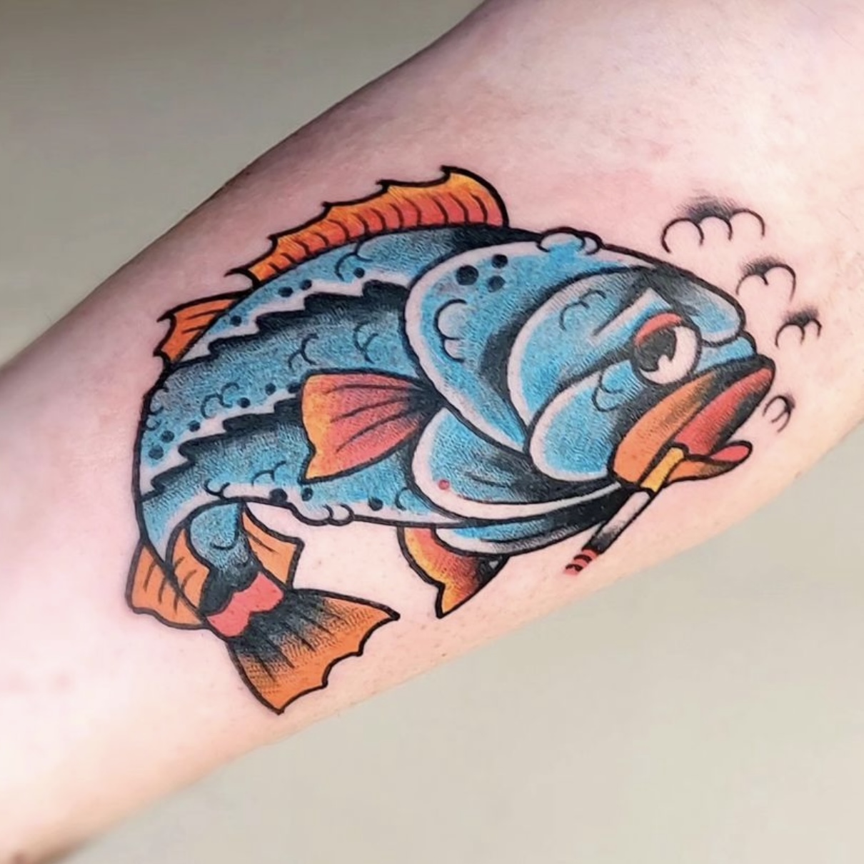 neo traditional tattoo fish by vatican lounge in manchester uk