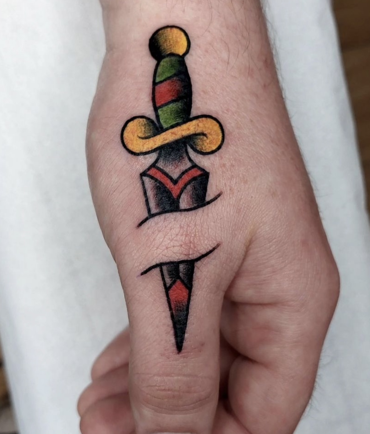 neo traditional tattoo knife by vatican lounge in manchester uk