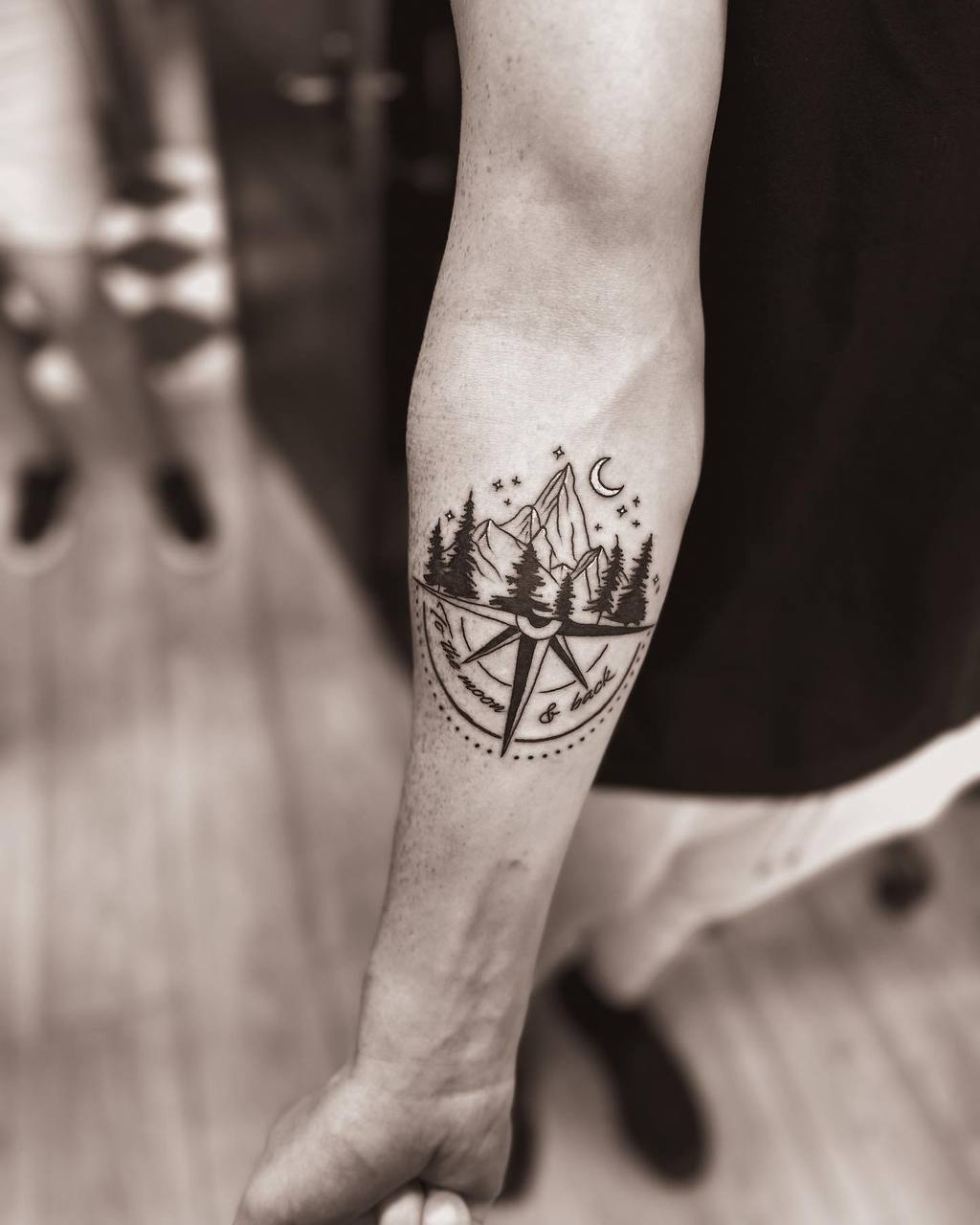 small tattoo compass tattoo by vatican lounge in manchester uk